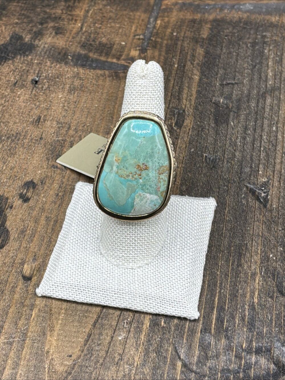 Barse Plata Ring- Turquoise -Bronze-7.75-NWT